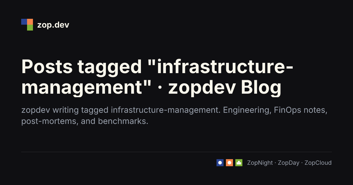 Posts tagged "infrastructure-management" · zopdev Blog