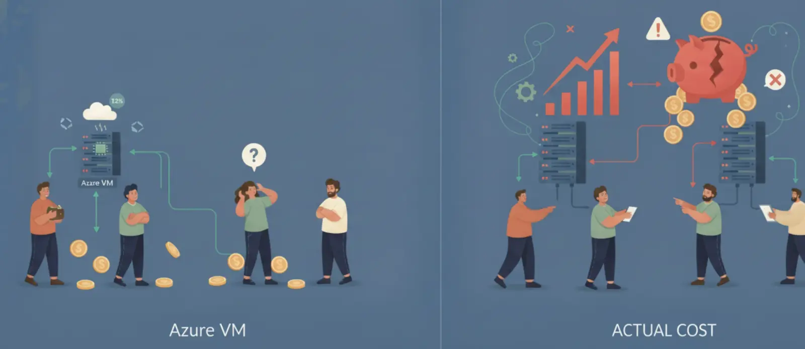 Your Azure VM's CPU Is at 12%. Here's What That's Actually Costing You