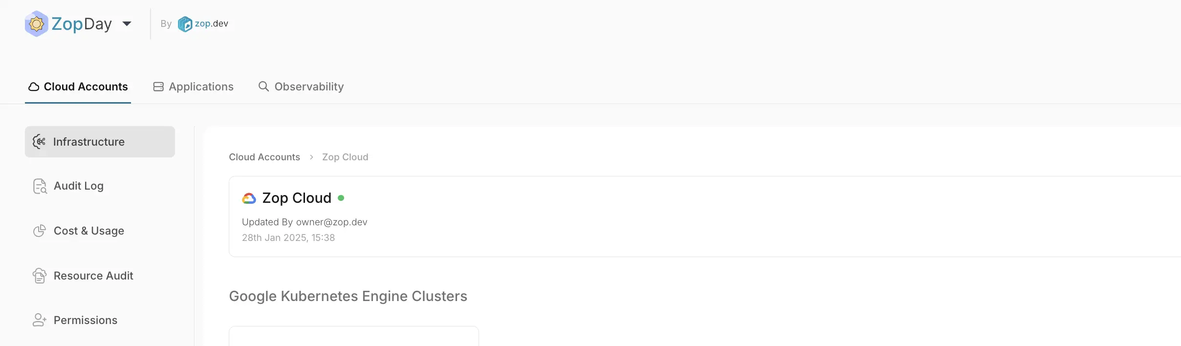 Zopday product screenshot